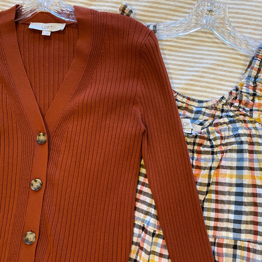 Loft cardigan sweater in copper size M